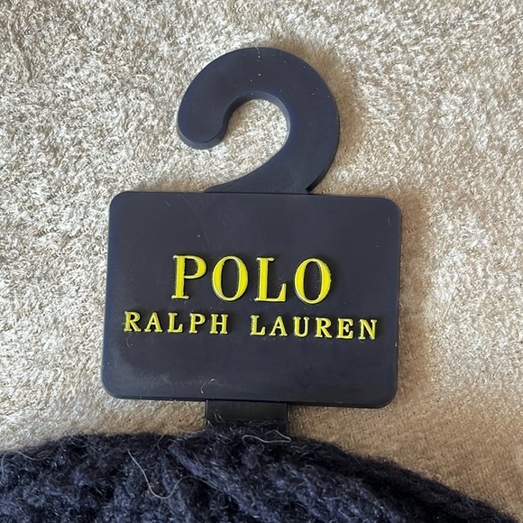 Brand New Polo Ralph Lauren Navy Blue Knit w/ Red Pony 50% Wool Beanie Hat - Picture 10 of 11